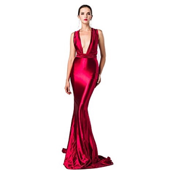 Dresses & Skirts - Burgundy Wrap Top Gown